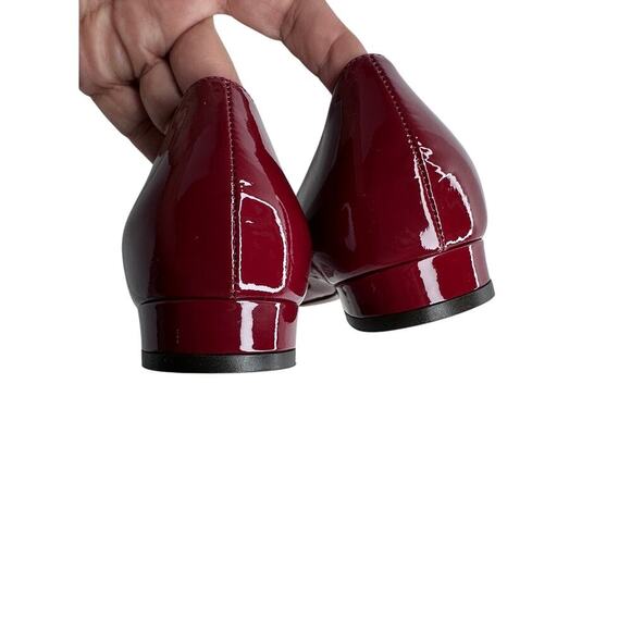 L'AUTRE CHOSE Red and Ivory Patent Leather Women's Loafers Size UE 37 Pleaded - Picture 11 of 13